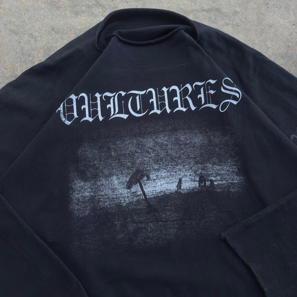 Vintage Y2K Kanye West Vultures Volume One Rap Tour Grail Shirt Black Sz 2 j2